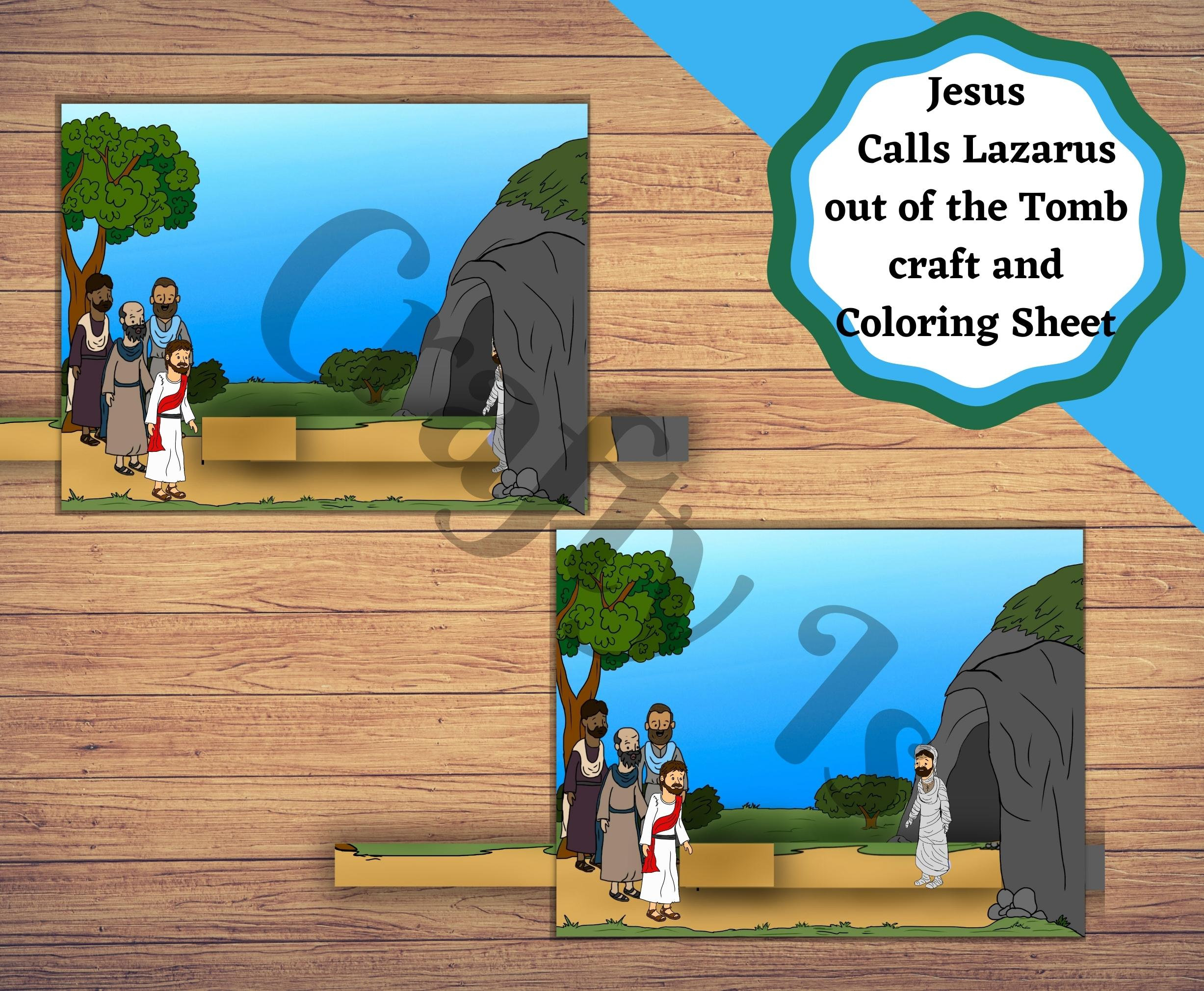 Printable Jesus Calling Lazarus From The Tomb Craft Sunday School 