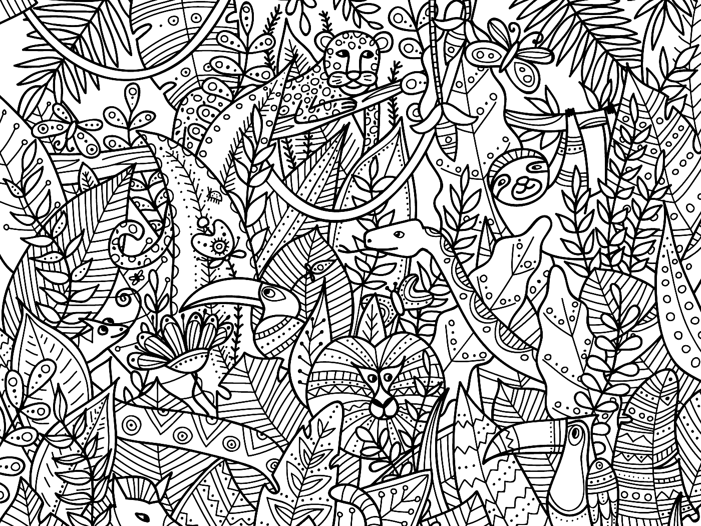 Printable Jungle Coloring Page Free Printable Coloring Pages