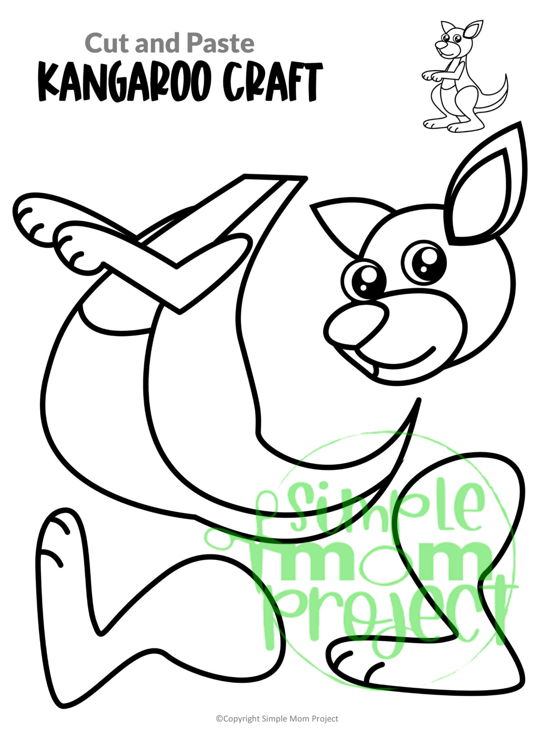 Printable Kangaroo Craft Template Simple Mom Project