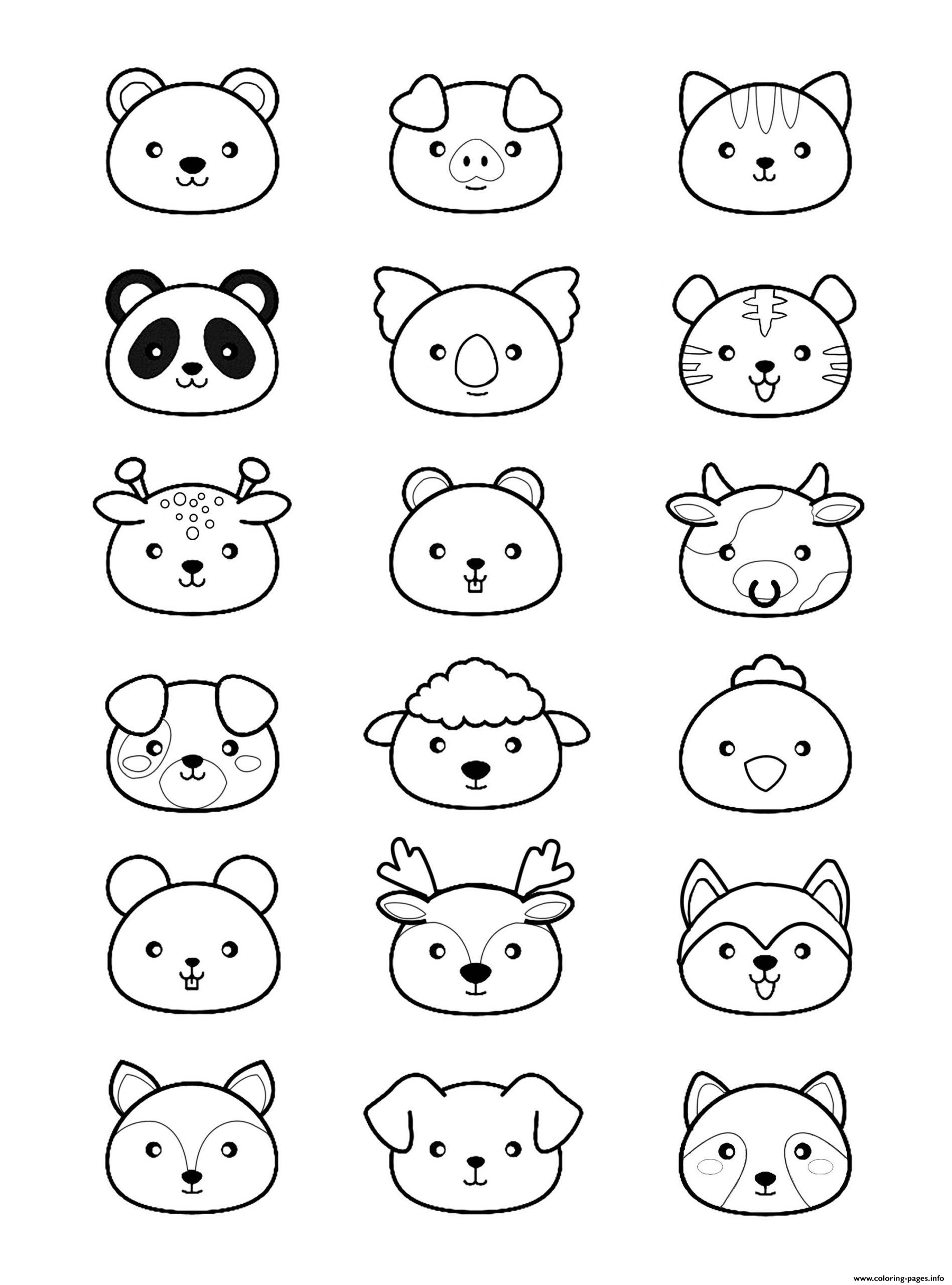 Printable Kawaii Cute Coloring Pages