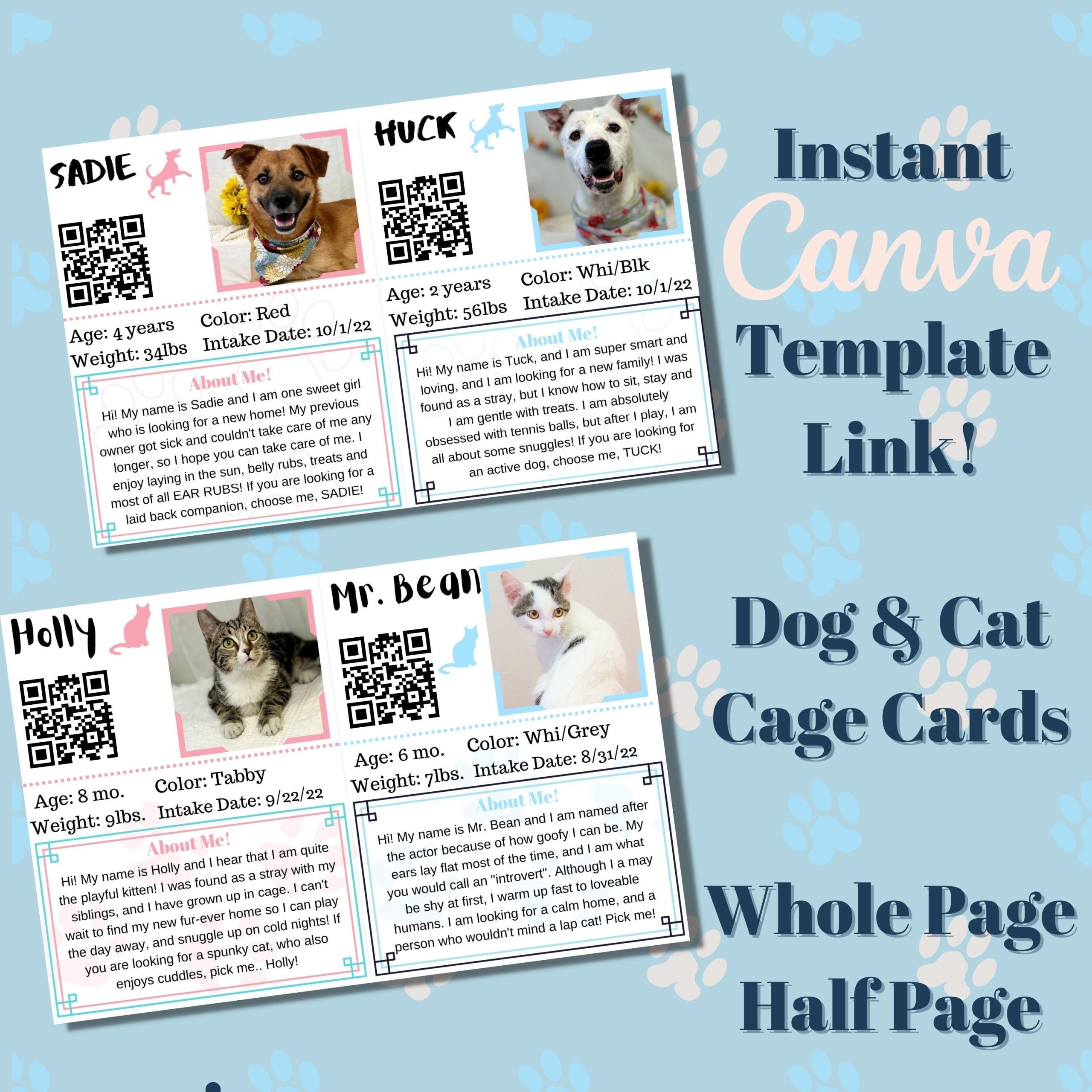 Printable Kennel Cards