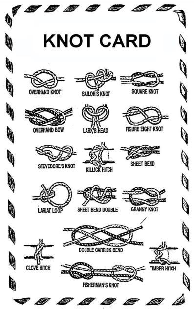 Printable Knot Tying Cards Knots Guide Girl Scout Camping Girl