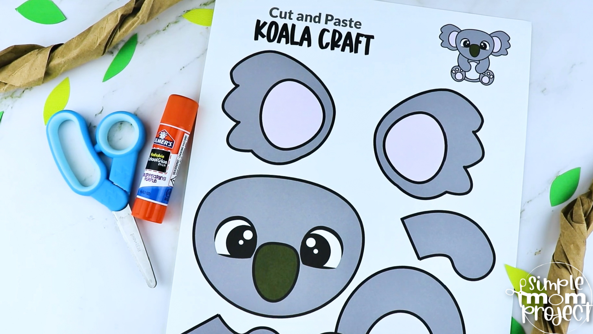 Printable Koala Craft Template Simple Mom Project