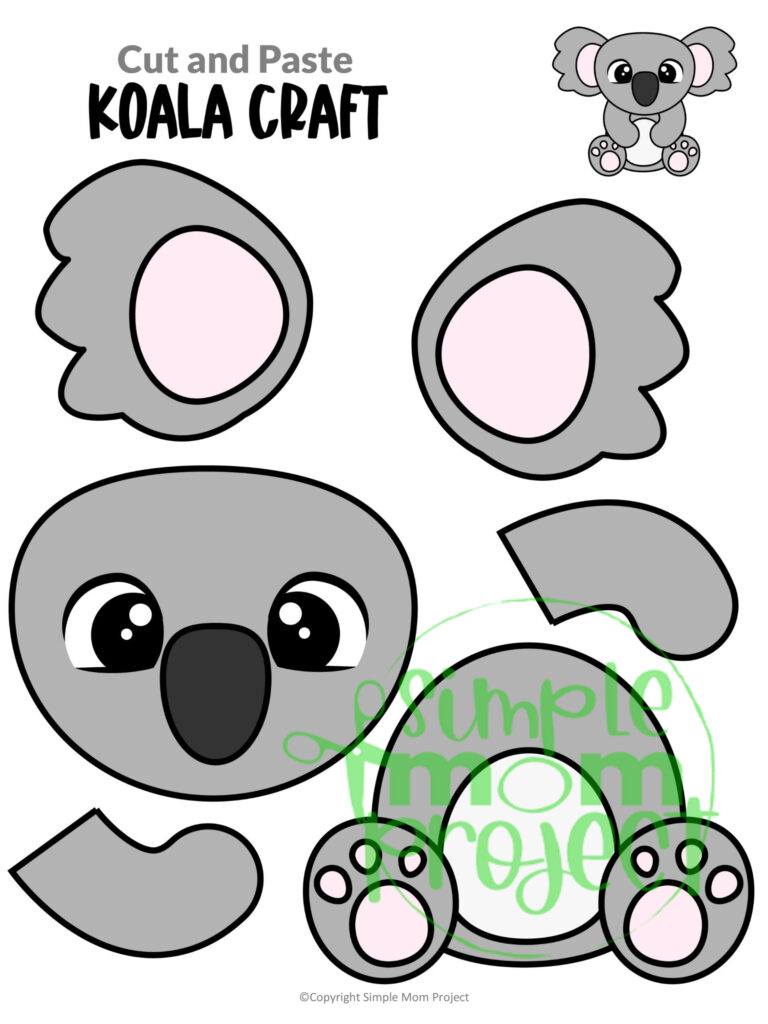 Printable Koala Craft Template Simple Mom Project