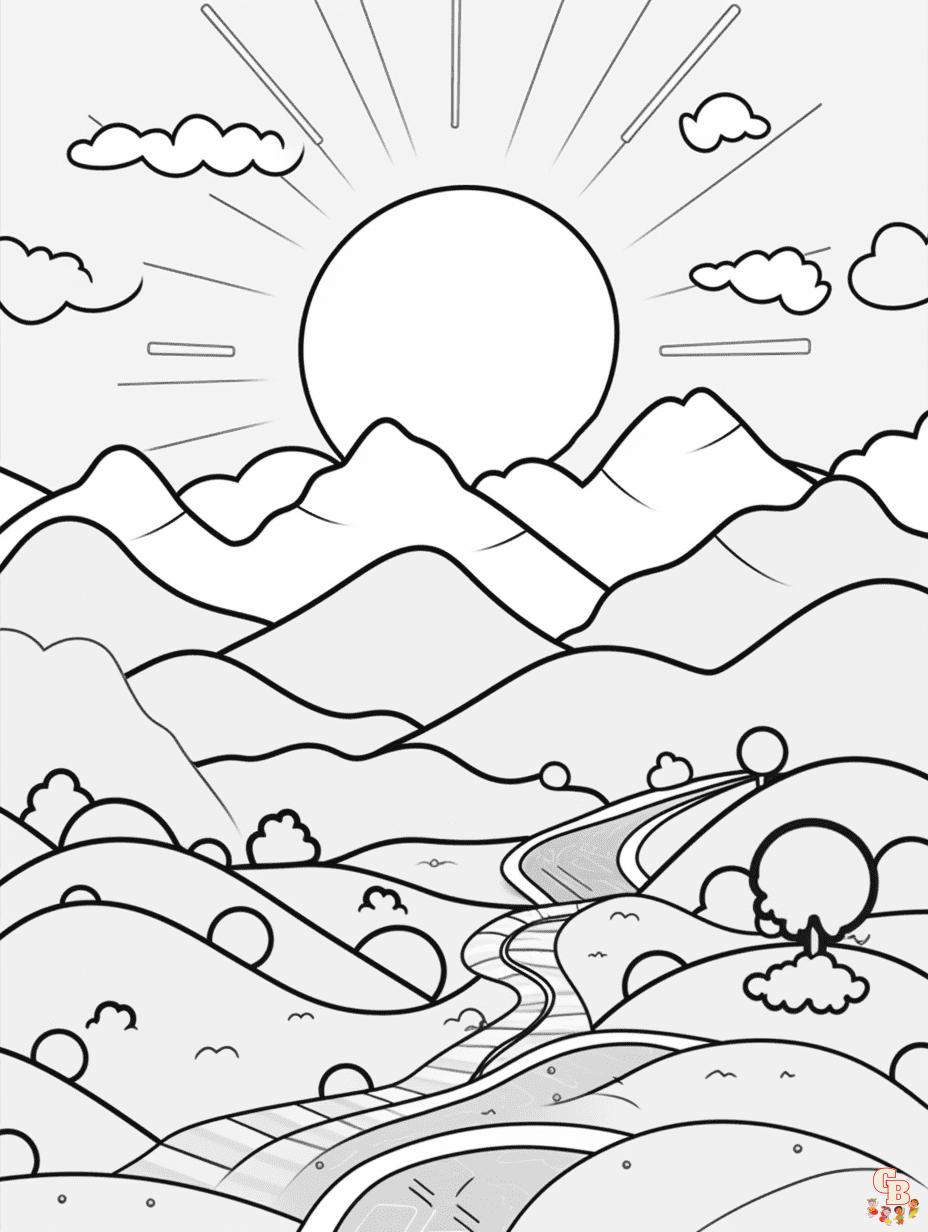 Printable Landscape Coloring Pages For Kids GBcoloring