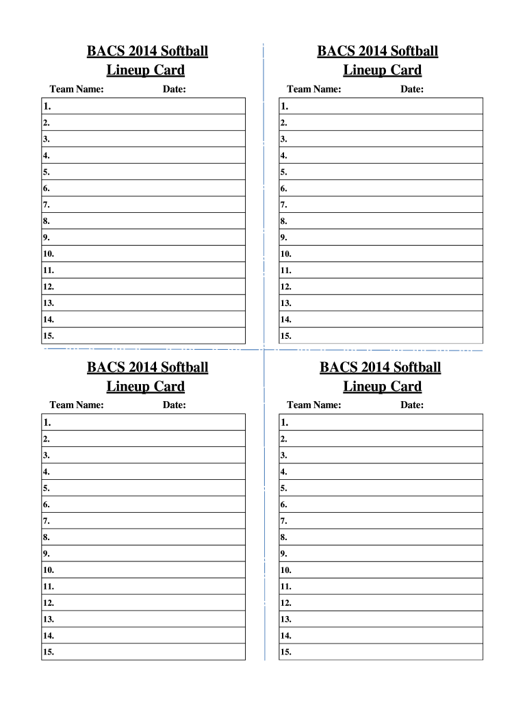 Printable Lineup Cards Pdf Fill Out Sign Online DocHub
