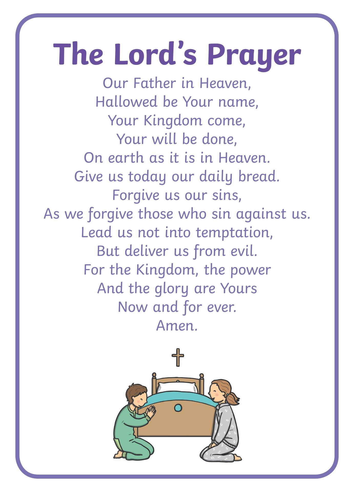 Printable Lord 39 s Prayer Craft Printablee Our Father Prayer The 