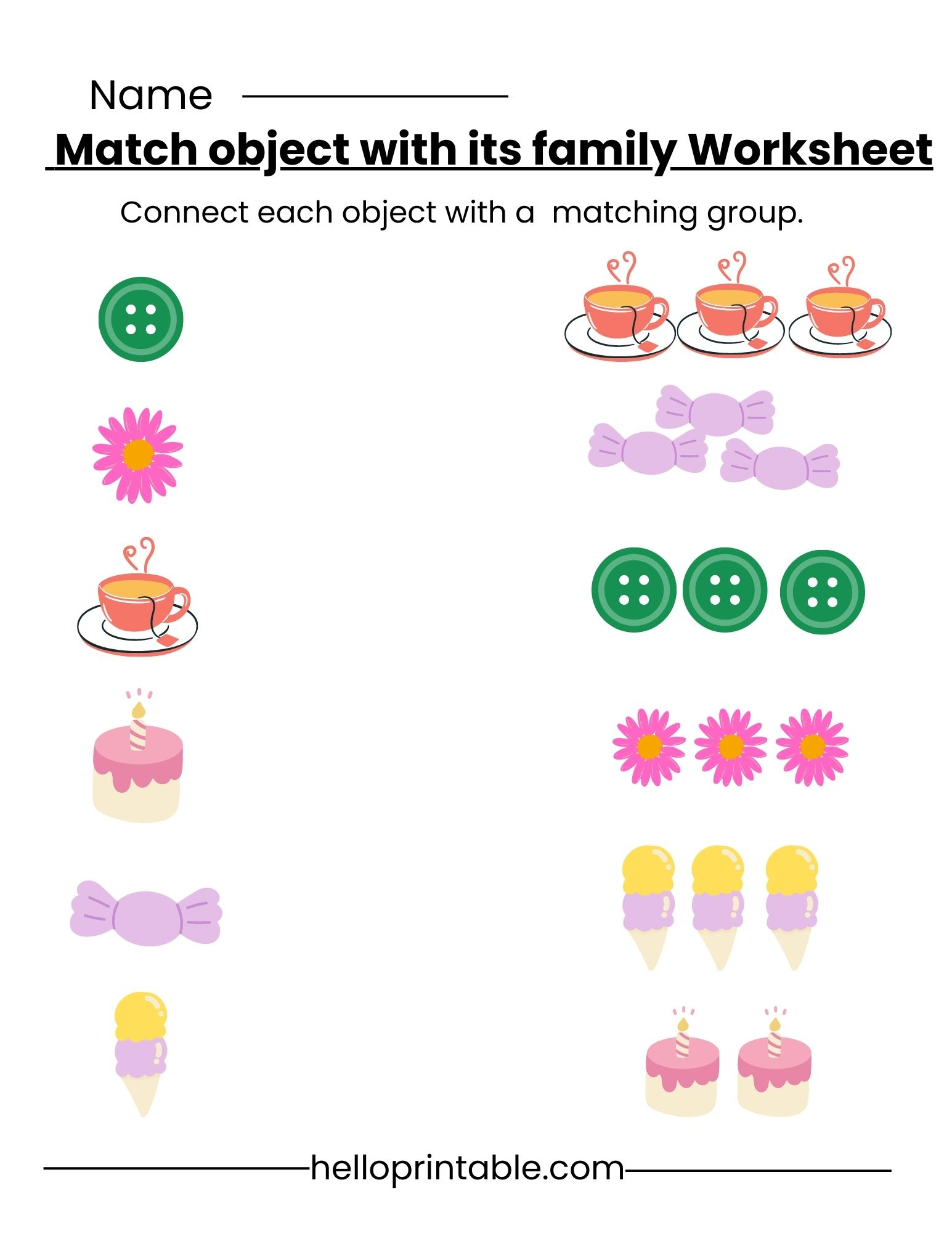 Printable Matching Objects