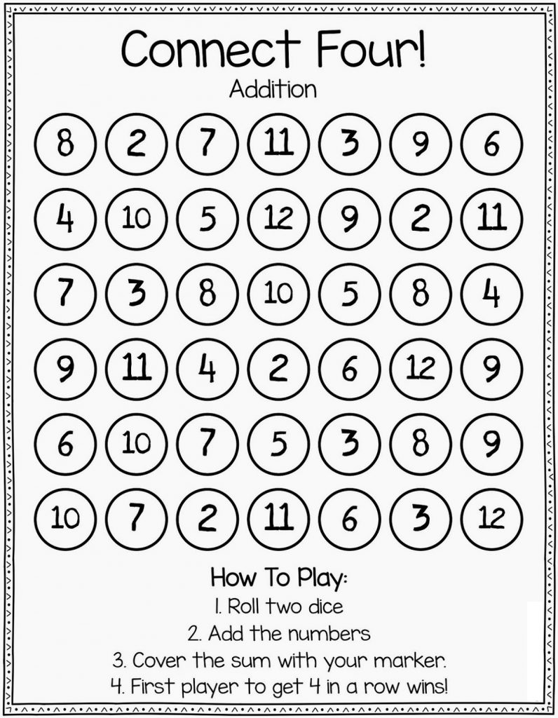 Printable Math Games Fun For Kids 101 Activity