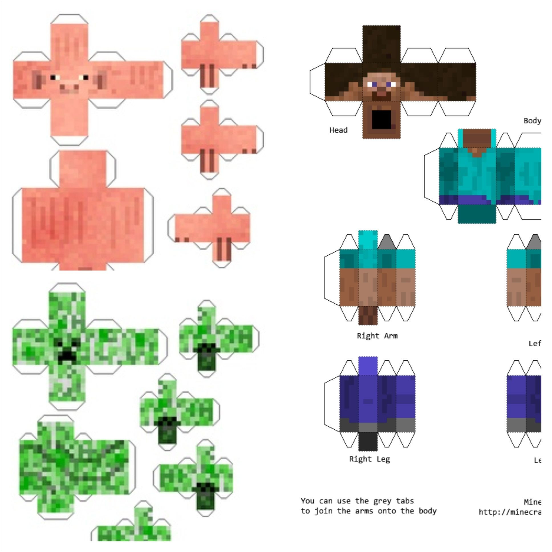 Printable Minecraft Papercraft Models Printable Papercrafts 
