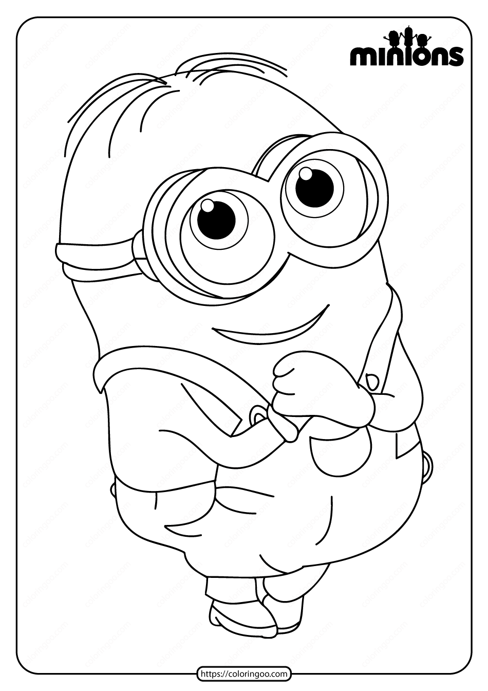 Printable Minions Pdf Coloring Page