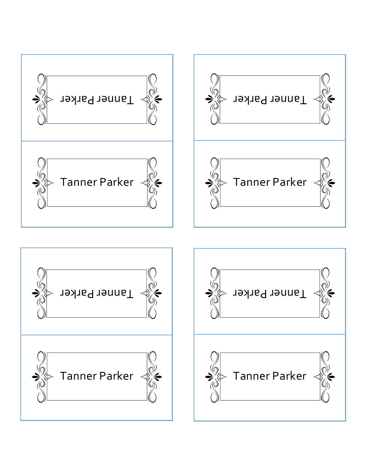 Printable Name Place Card Template Printable Templates Your Go To 