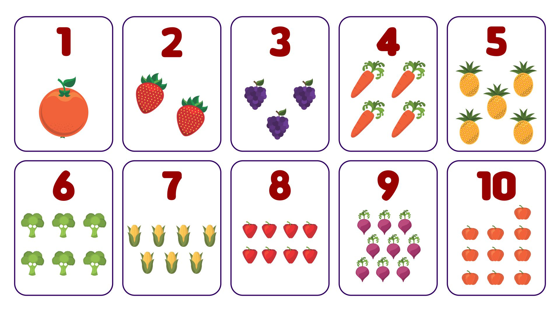 Printable Number Cards 1 10