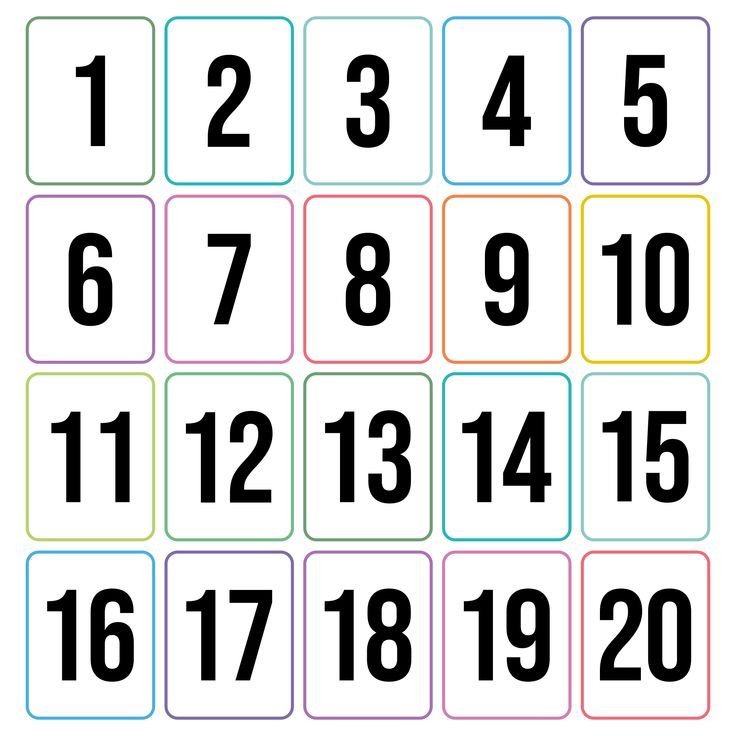 Printable Number Cards 1 20 Number Flashcards Printable Numbers 