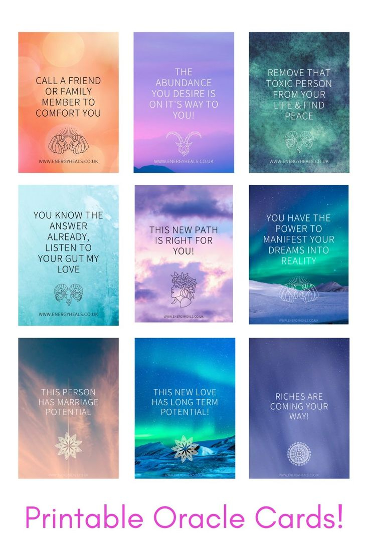 Printable Oracle Cards Oracle Cards Oracle Card Spreads Card Spread