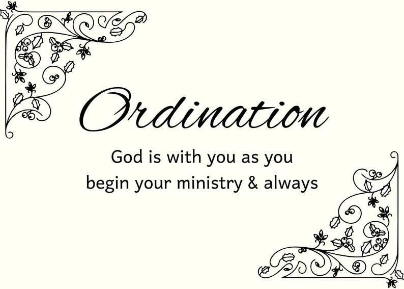 Printable Ordination Card Etsy