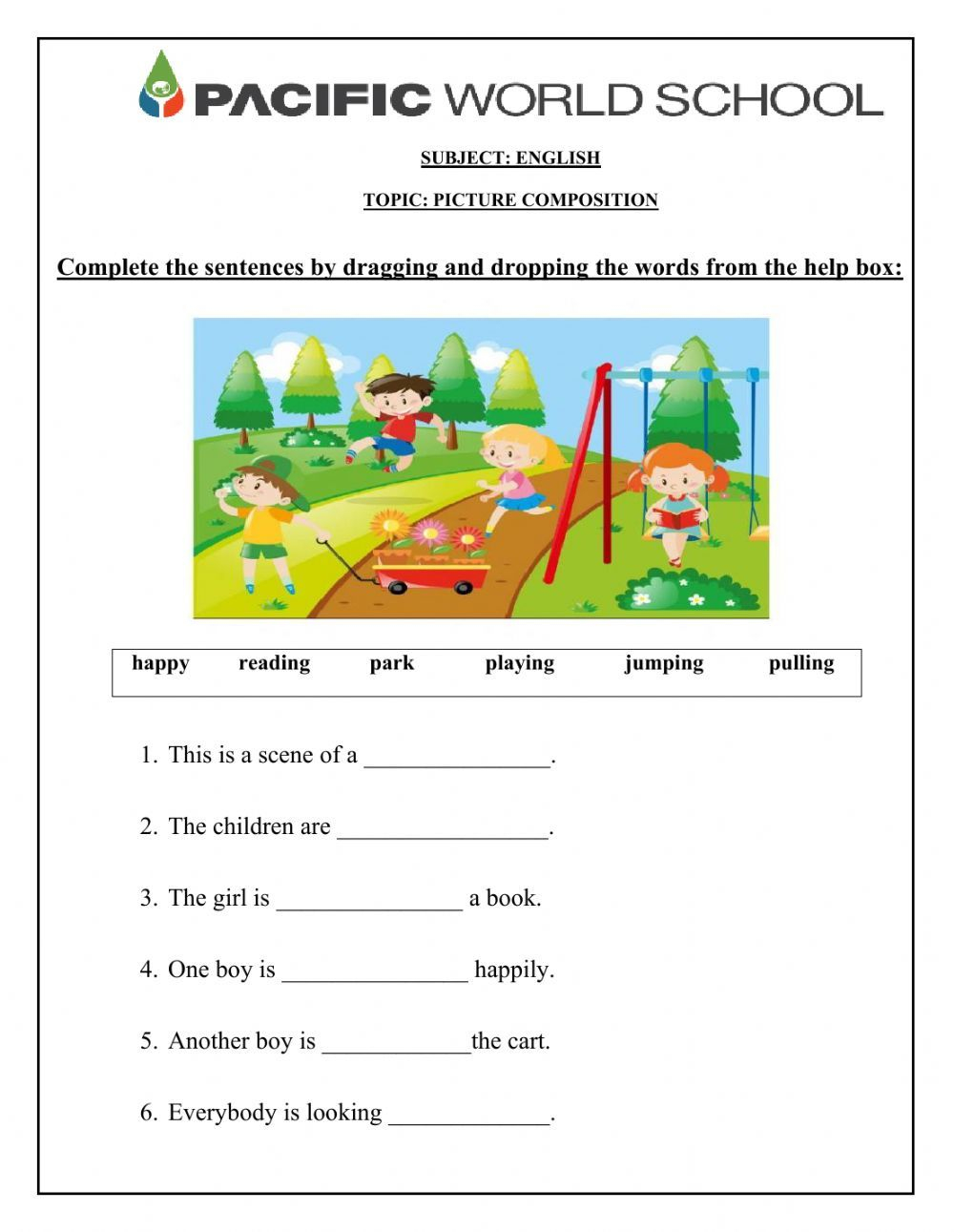 printable picture composition for grade 1
