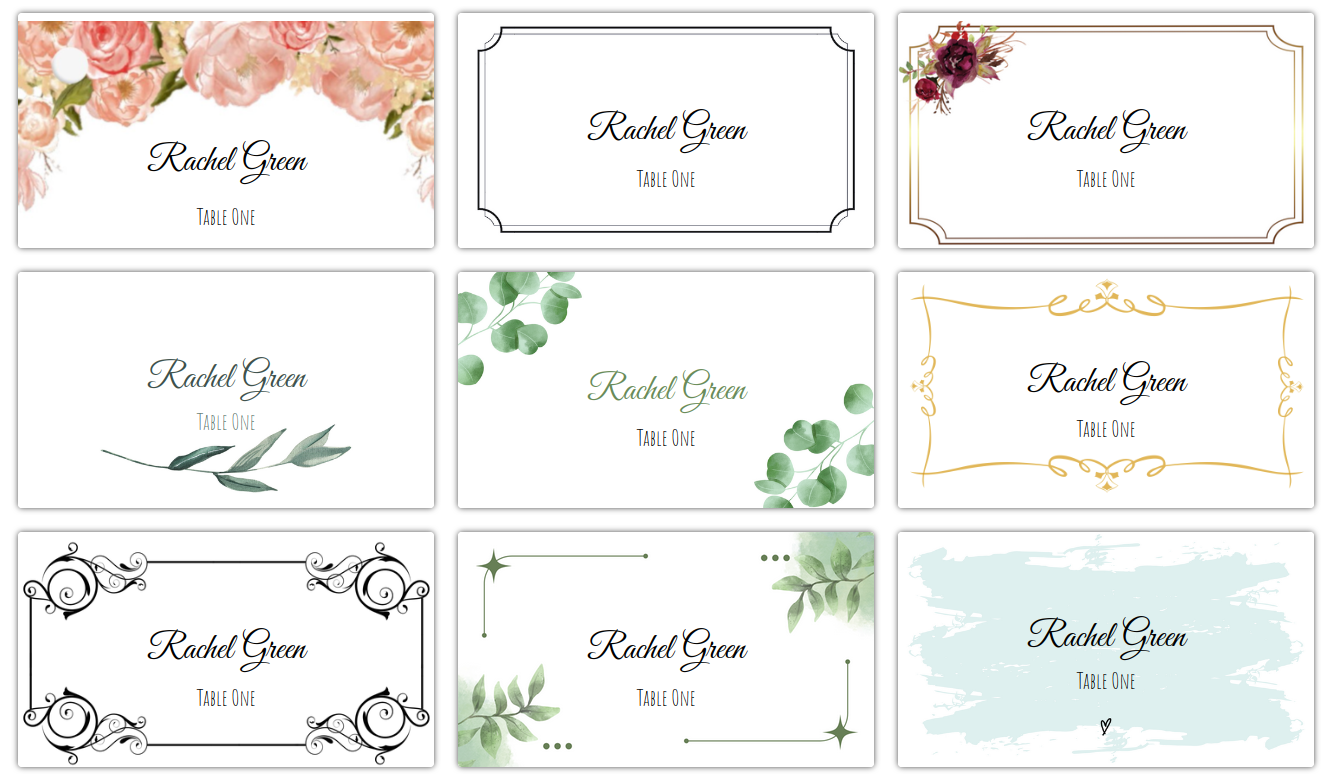 Printable Place Card Template