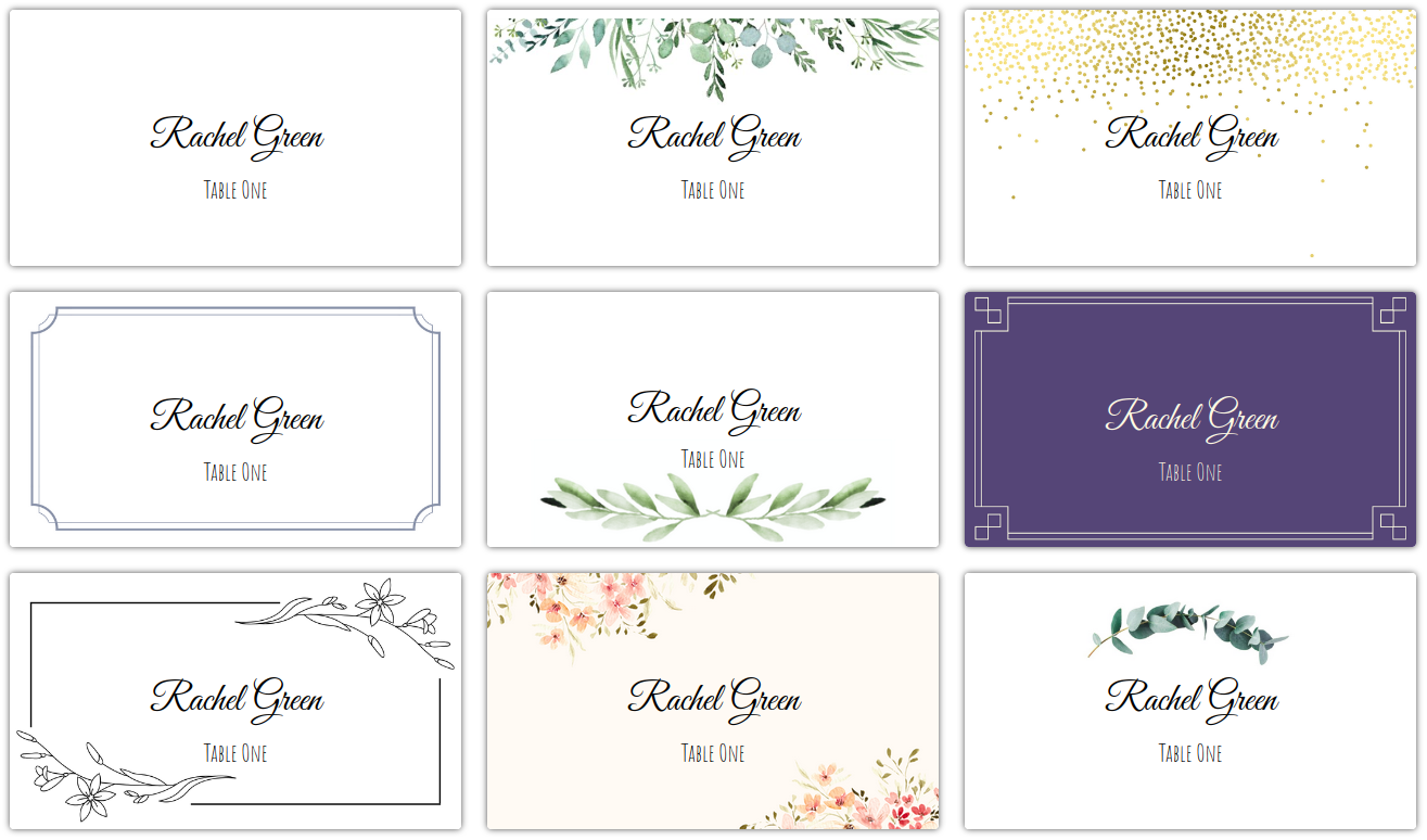 Printable Place Card Template