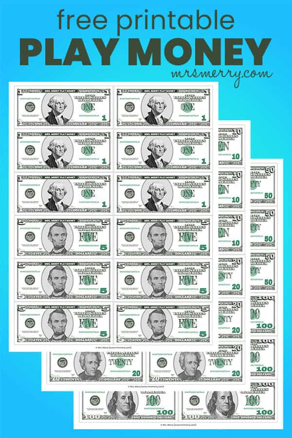 Printable Play Money For Kids Mrs Merry Money Lessons Lessons For 