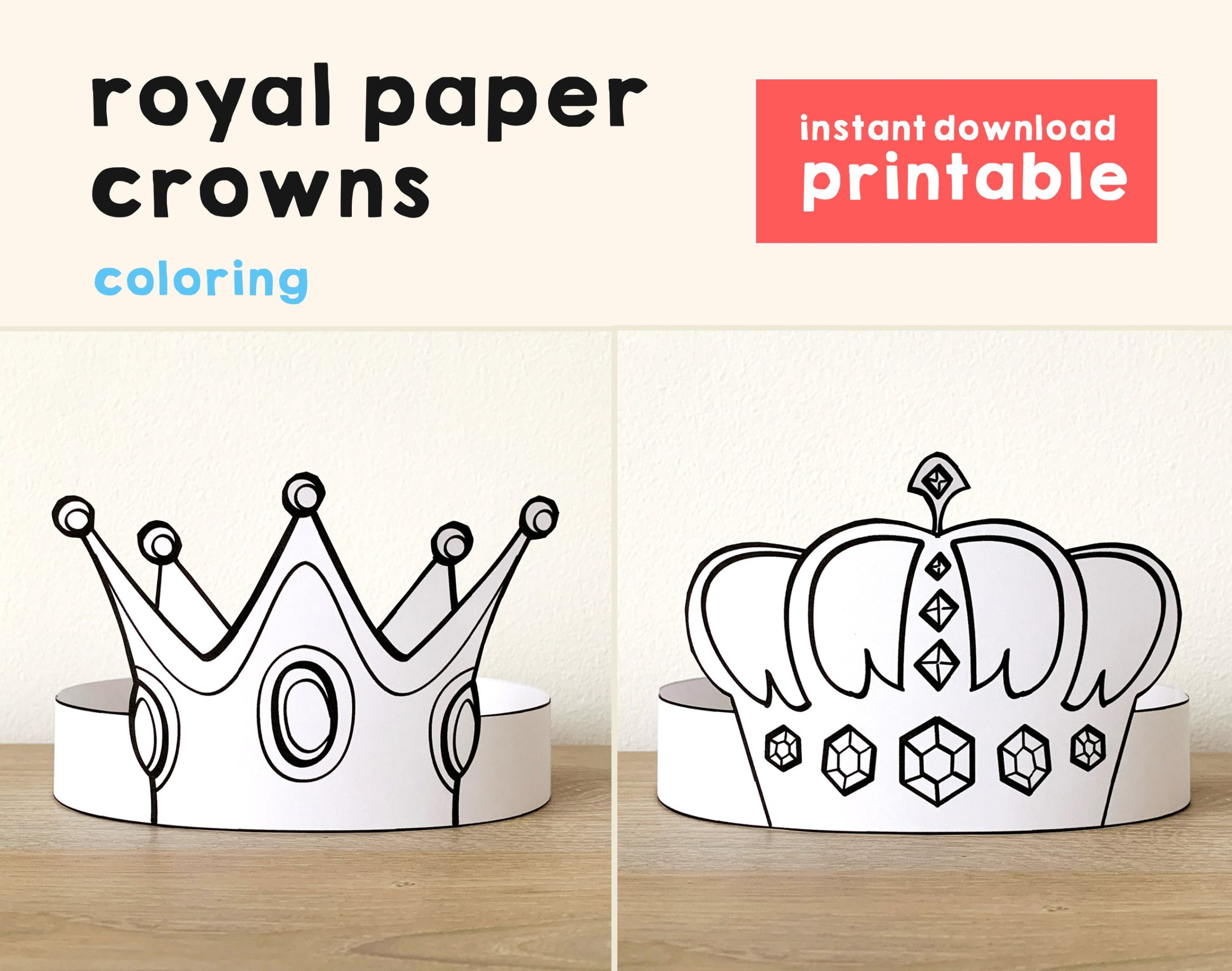 paper crown craft printable