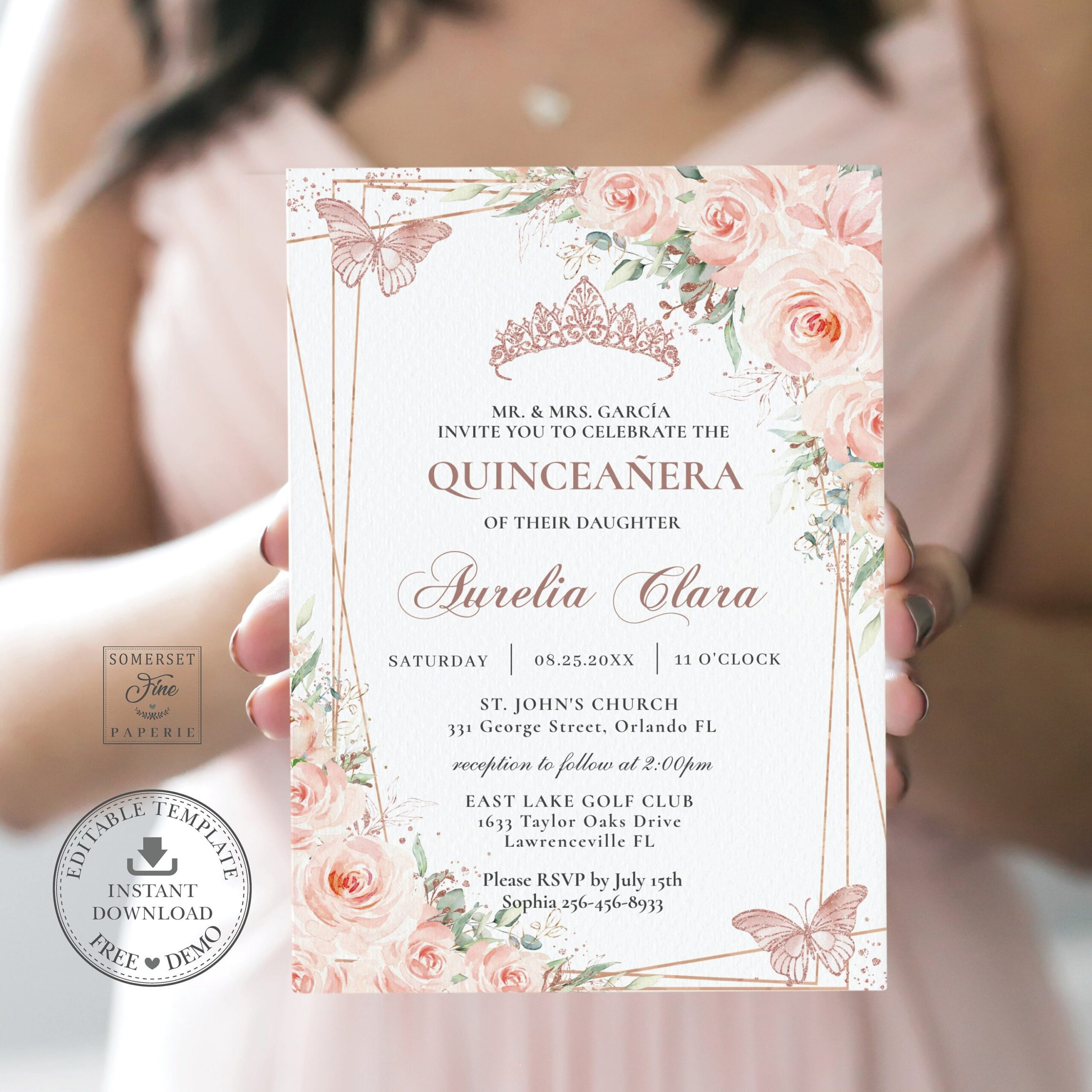 Printable Quinceanera Invitation Templates Fillable Form 2023