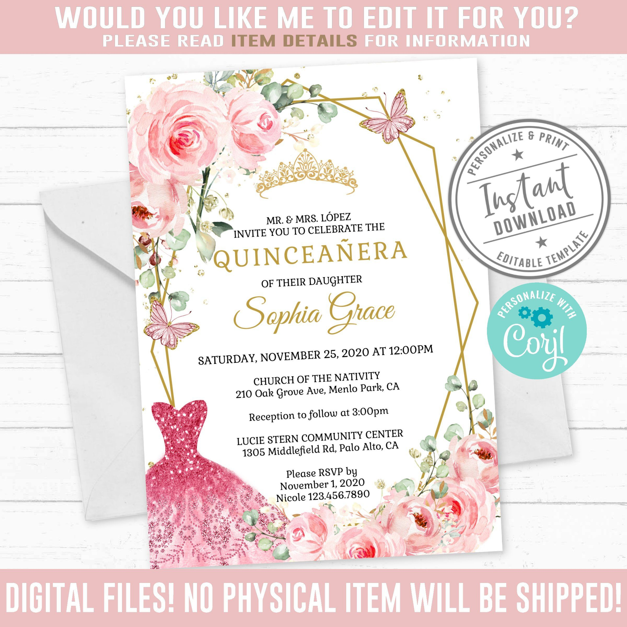 Printable Quinceanera Invitations Printable Calendars AT A GLANCE