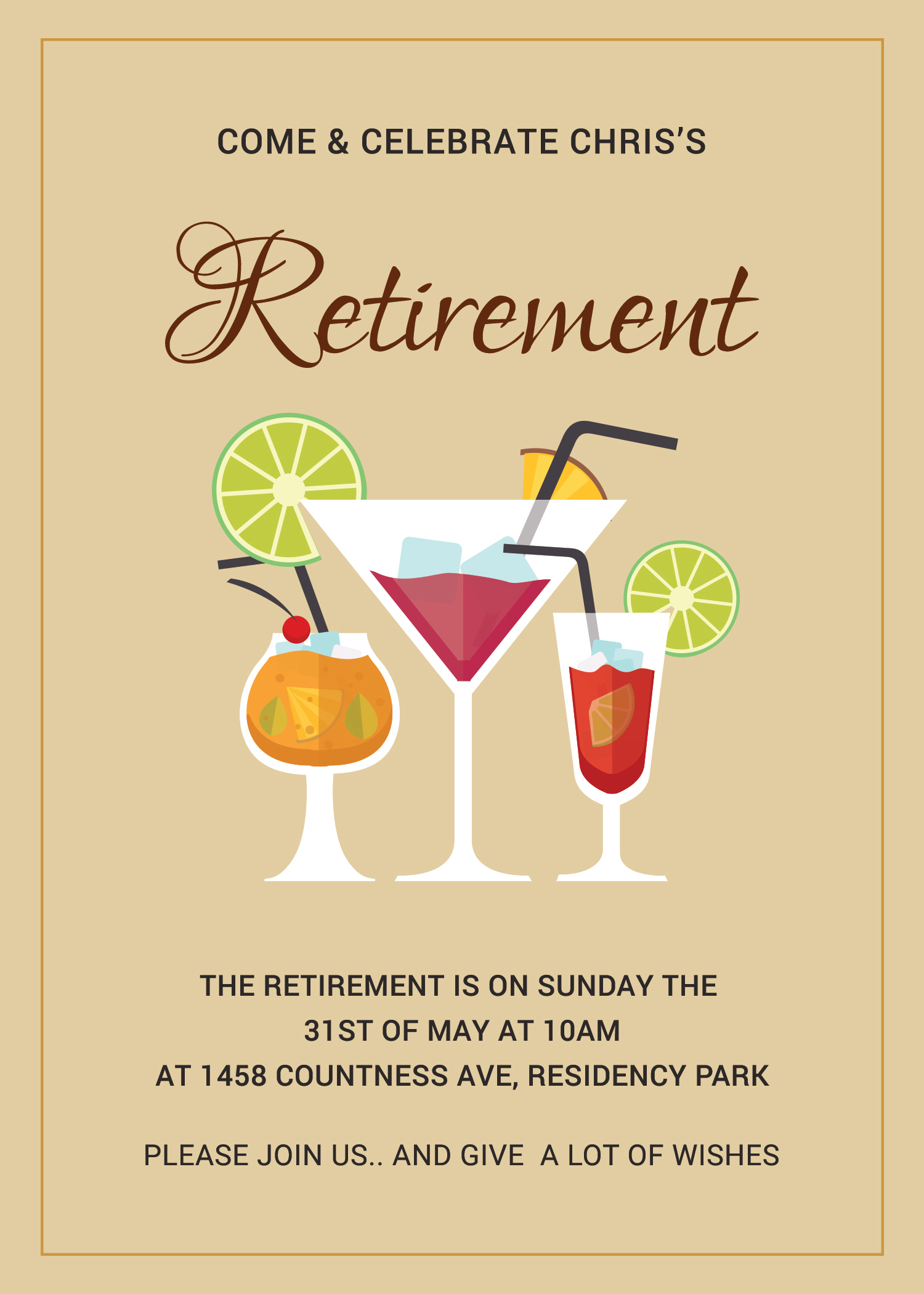 Printable Retirement Party Invitation Template In Adobe Photoshop 