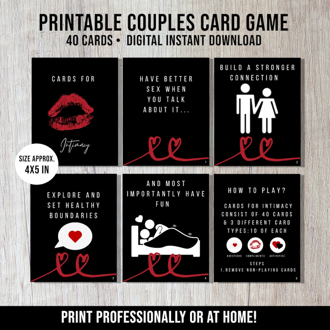Printable Sex Card Game For Couples Intimate Card Game Anniversary 