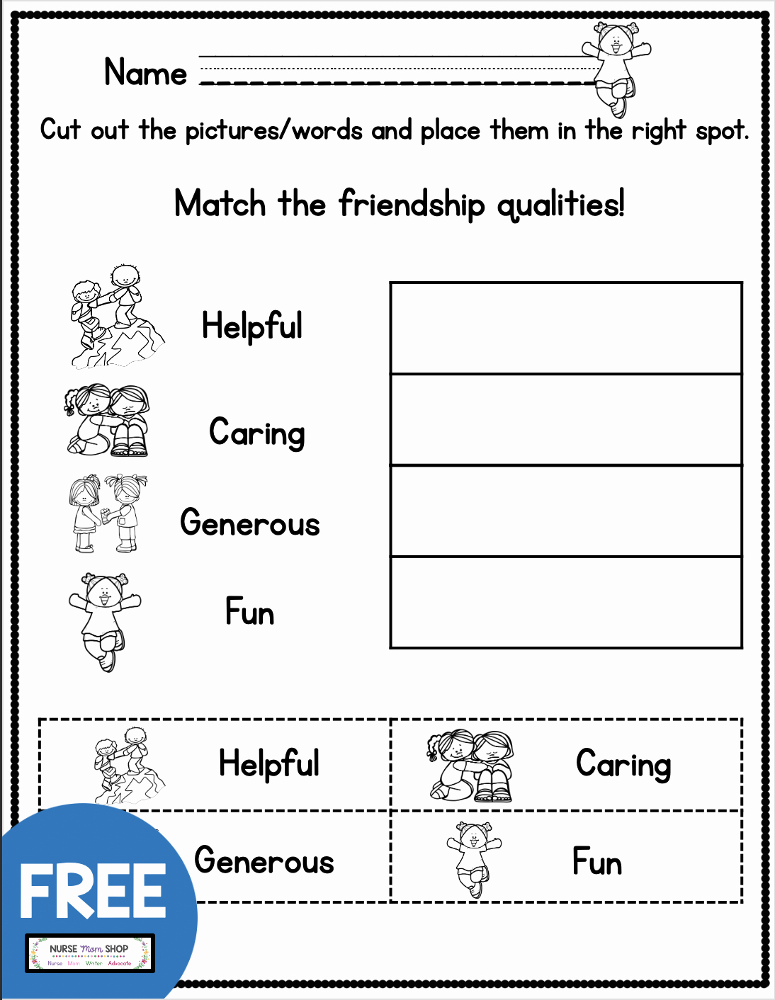 Printable Social Skills Activities Worksheets