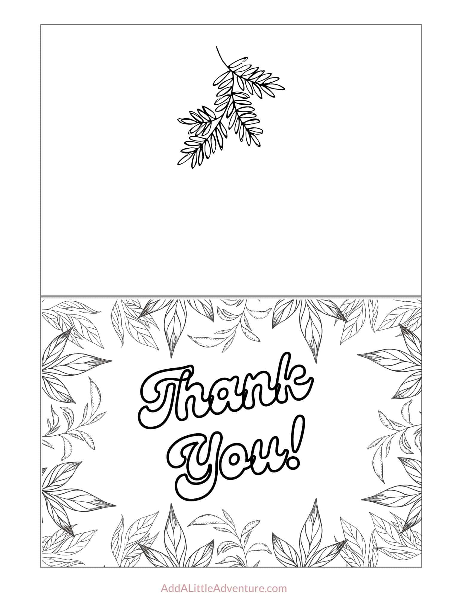 Printable Thank You Card Coloring Page Cute Flower No Vrogue co
