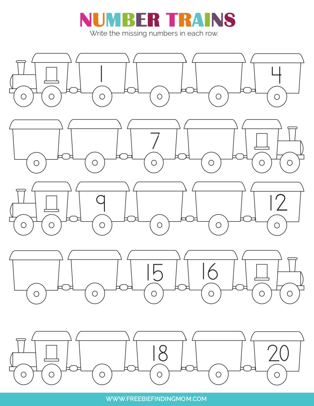 printable number activities for kindergarten
