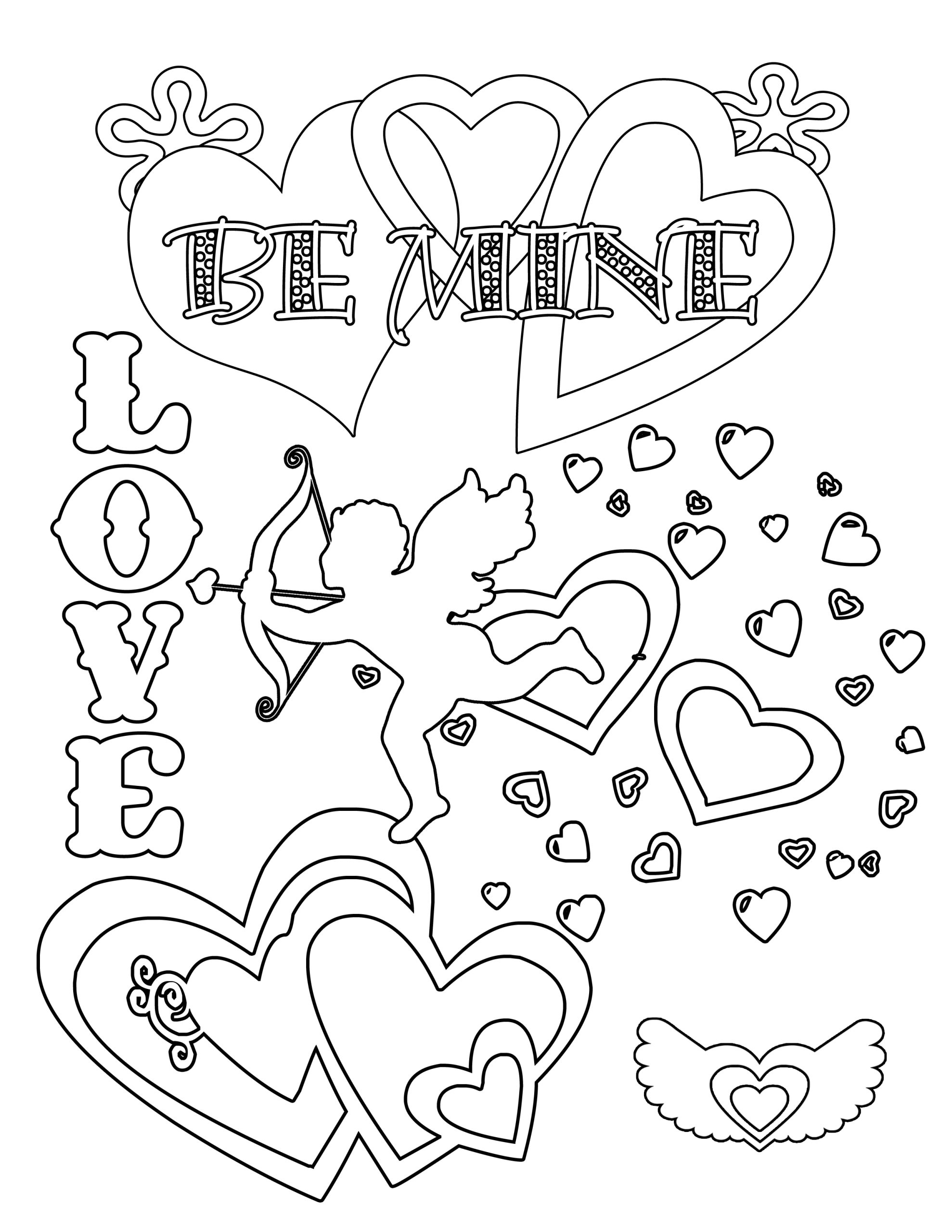 Printable Valentine Cards To Color Pdf