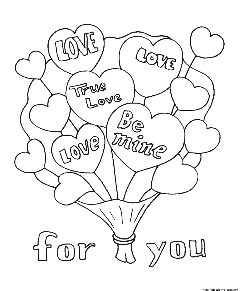 Printable Valentines Bouquet Flowers Coloring Pages For KidsFree 