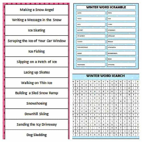 Printable Winter Activities For Kids Moms Munchkins