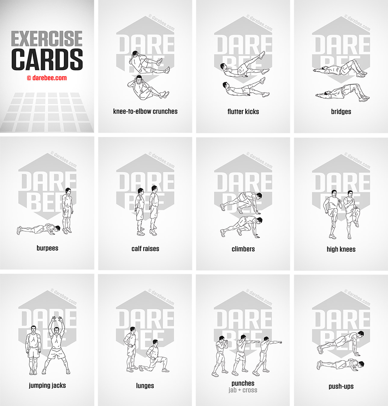 Printable Workout Cards Printable Word Searches