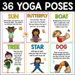 Printable Yoga Cards For Kids Yoga Poses Posters For Cool Down Corner