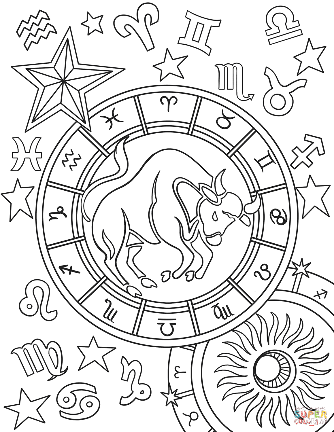 Printable Zodiac Coloring Pages Francesco Printable