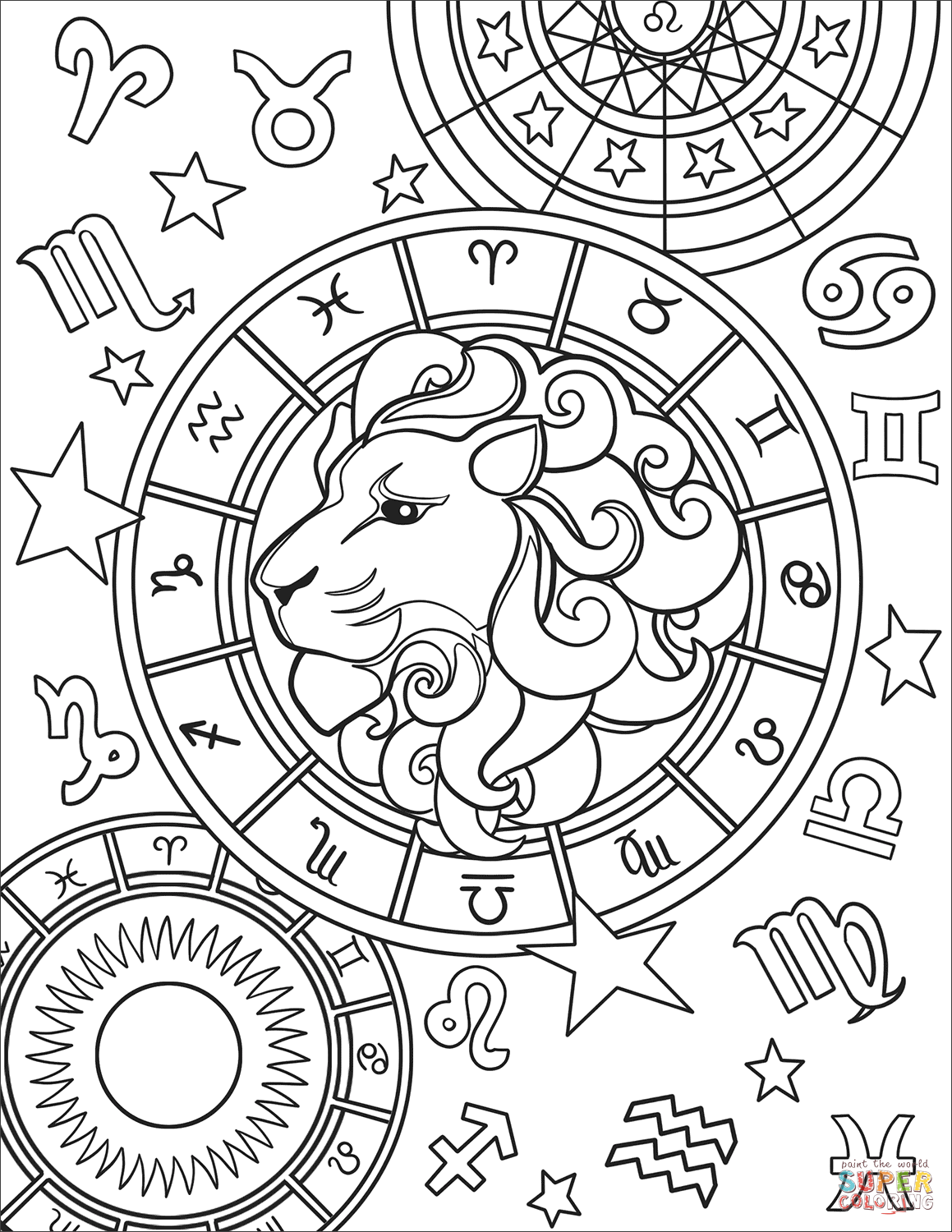 Printable Zodiac Coloring Pages Printable Calendars AT A GLANCE