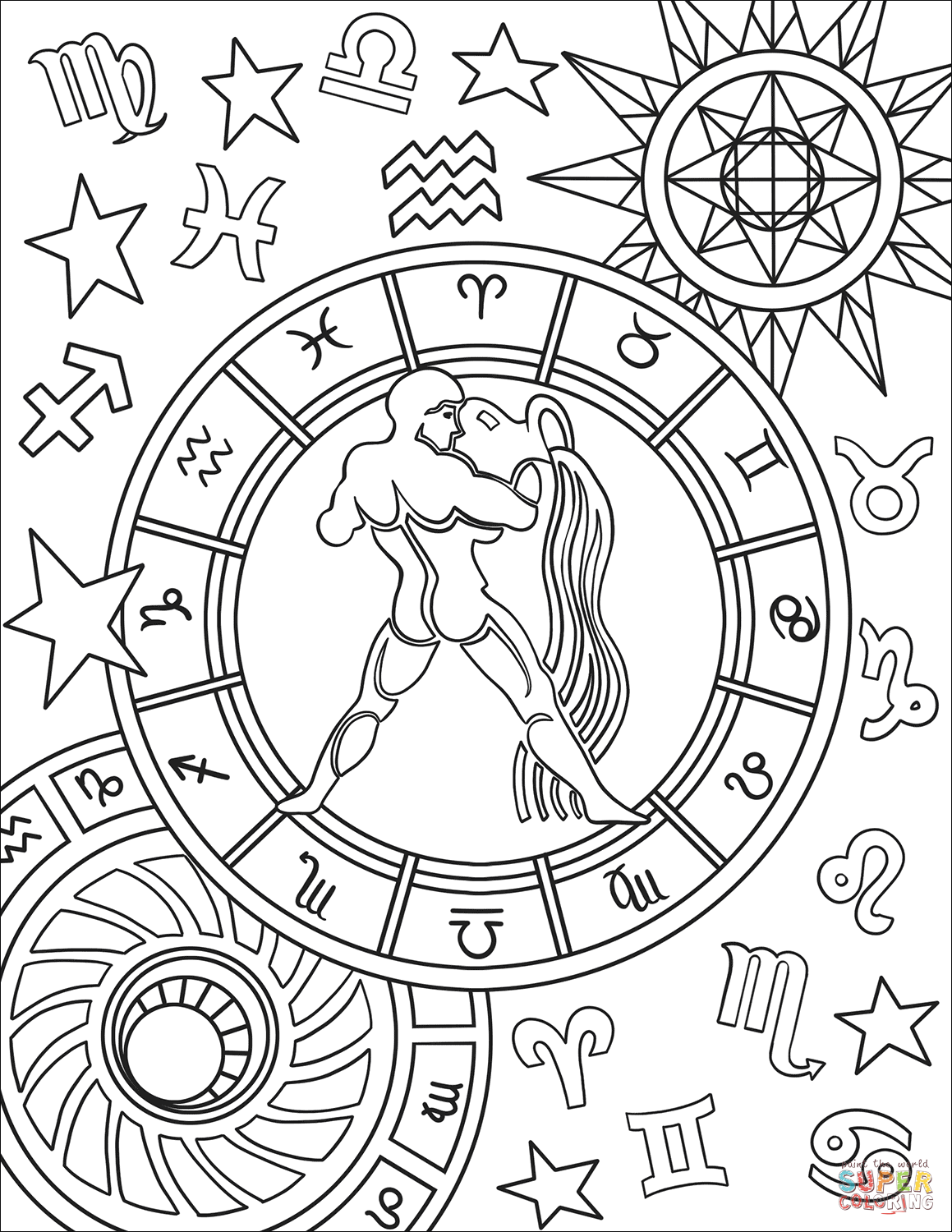 printable zodiac coloring pages