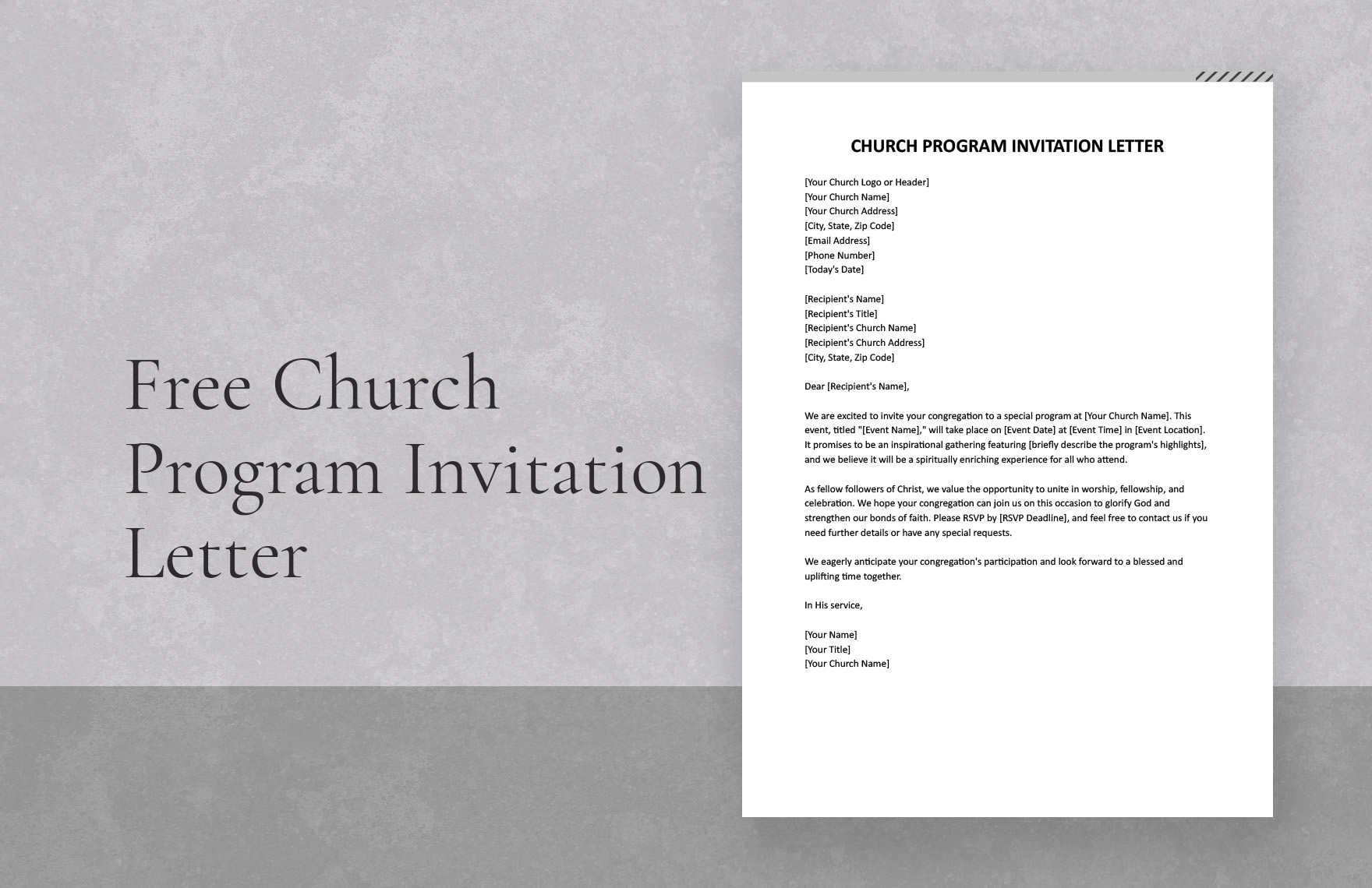 invitation letter template free