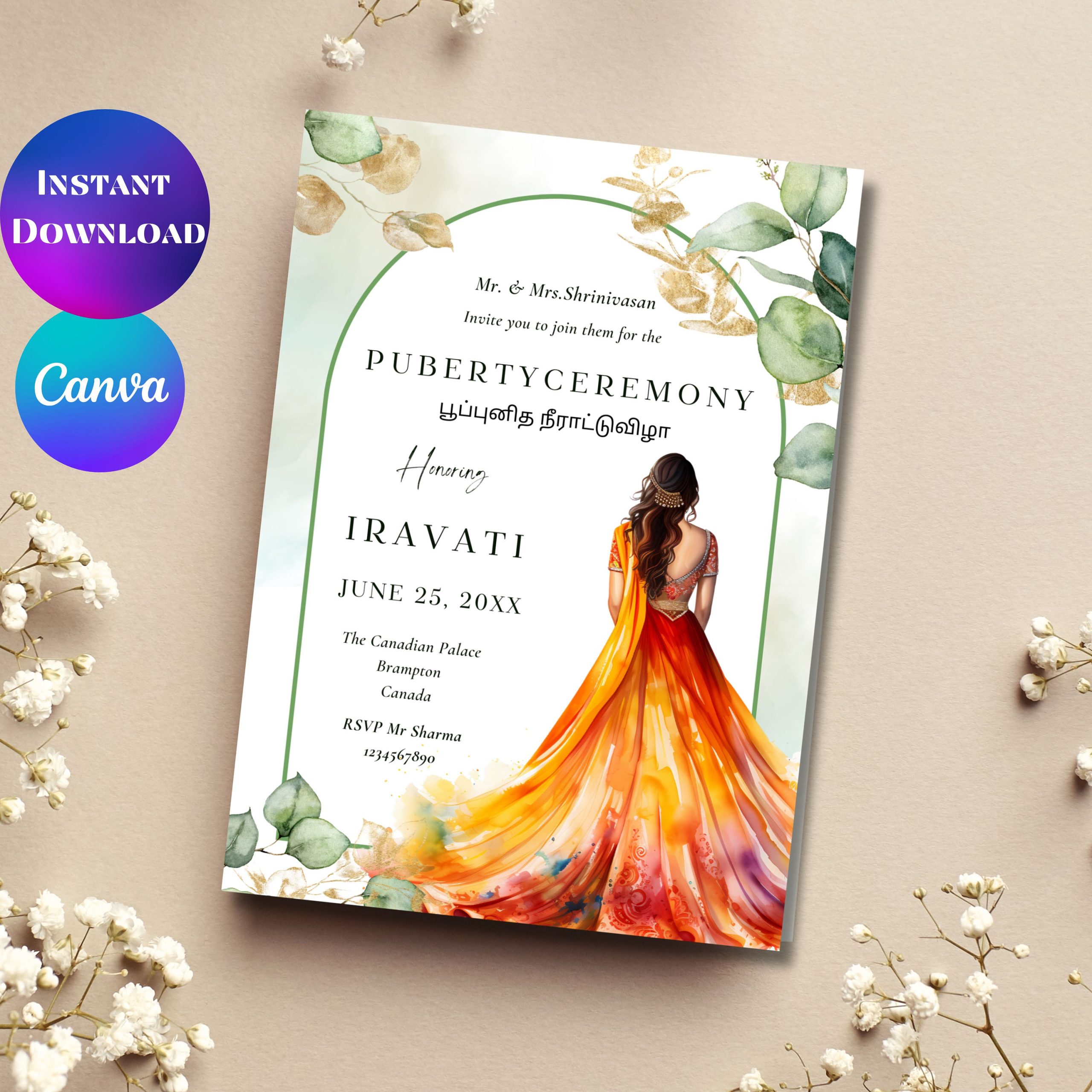 Puberty Ceremony Invitation Half saree Ceremony Invitation 43 OFF
