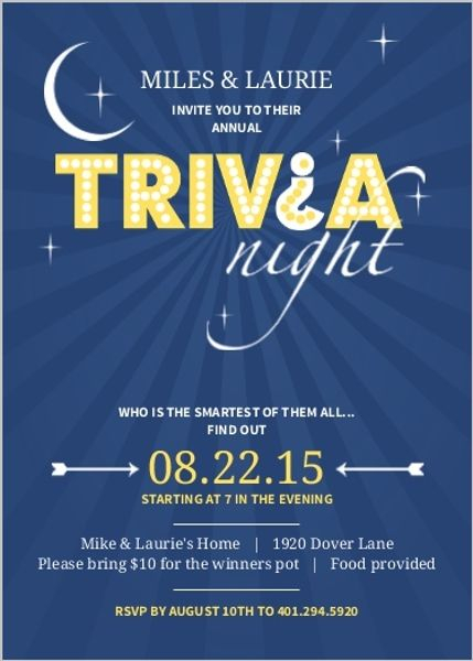Quiz Invitation Template