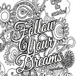 Quote About Dream For Adults Coloring Pages Printable
