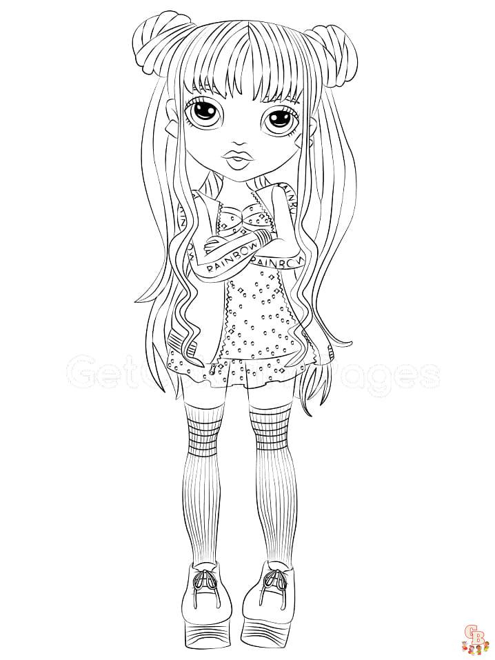 Rainbow High Coloring Pages Free Printable Rainbow High 58 OFF