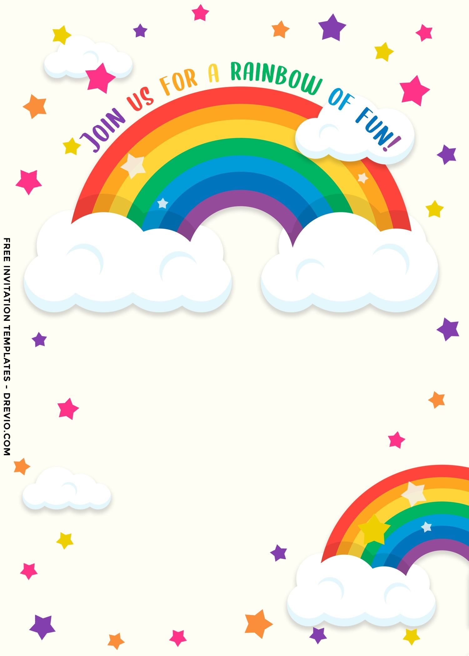 Rainbow Invitation Template Printable Word Searches