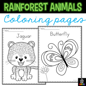 Rainforest Animals Coloring Pages By The Kinder Kids TPT Worksheets 