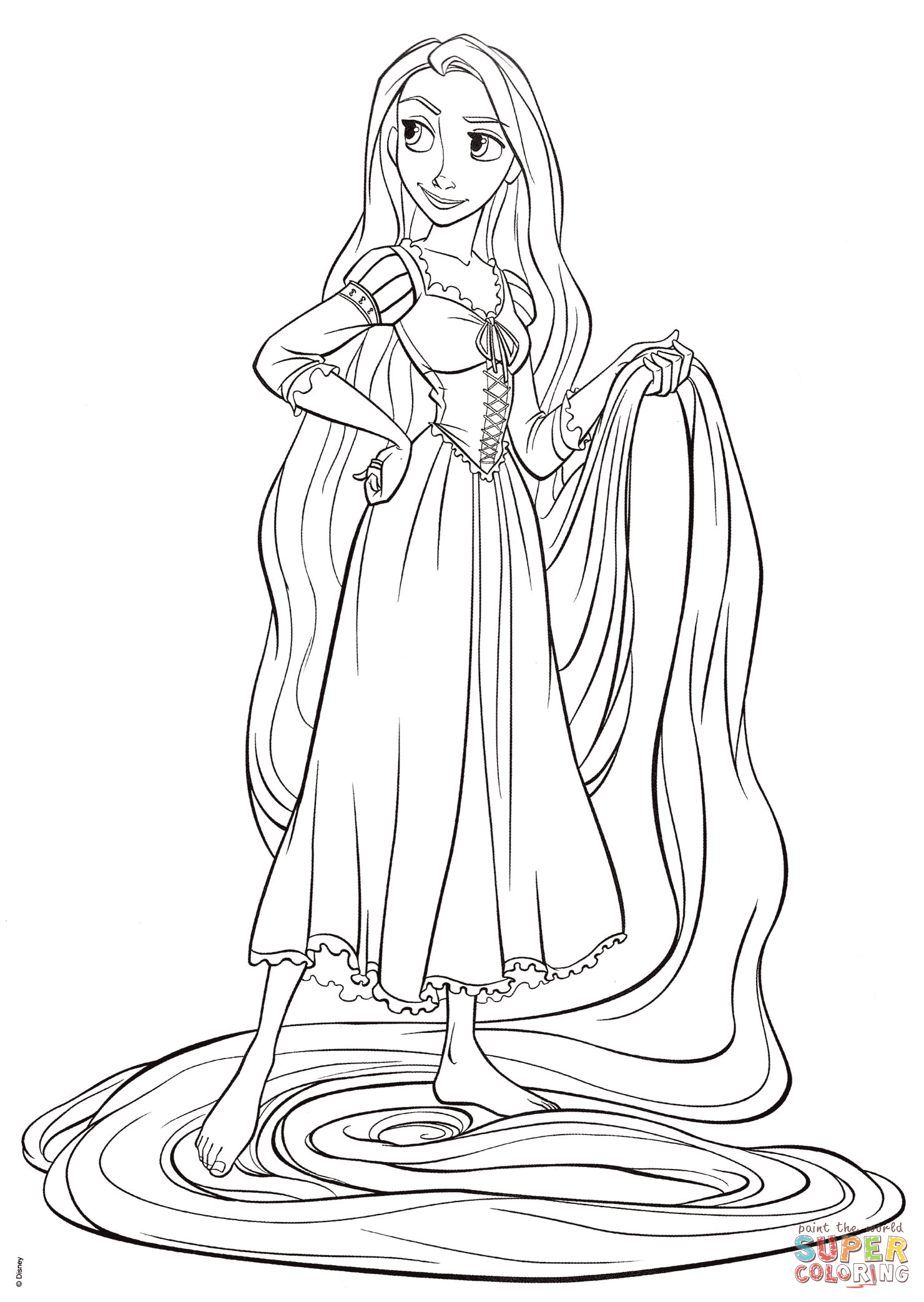 printable coloring pages rapunzel
