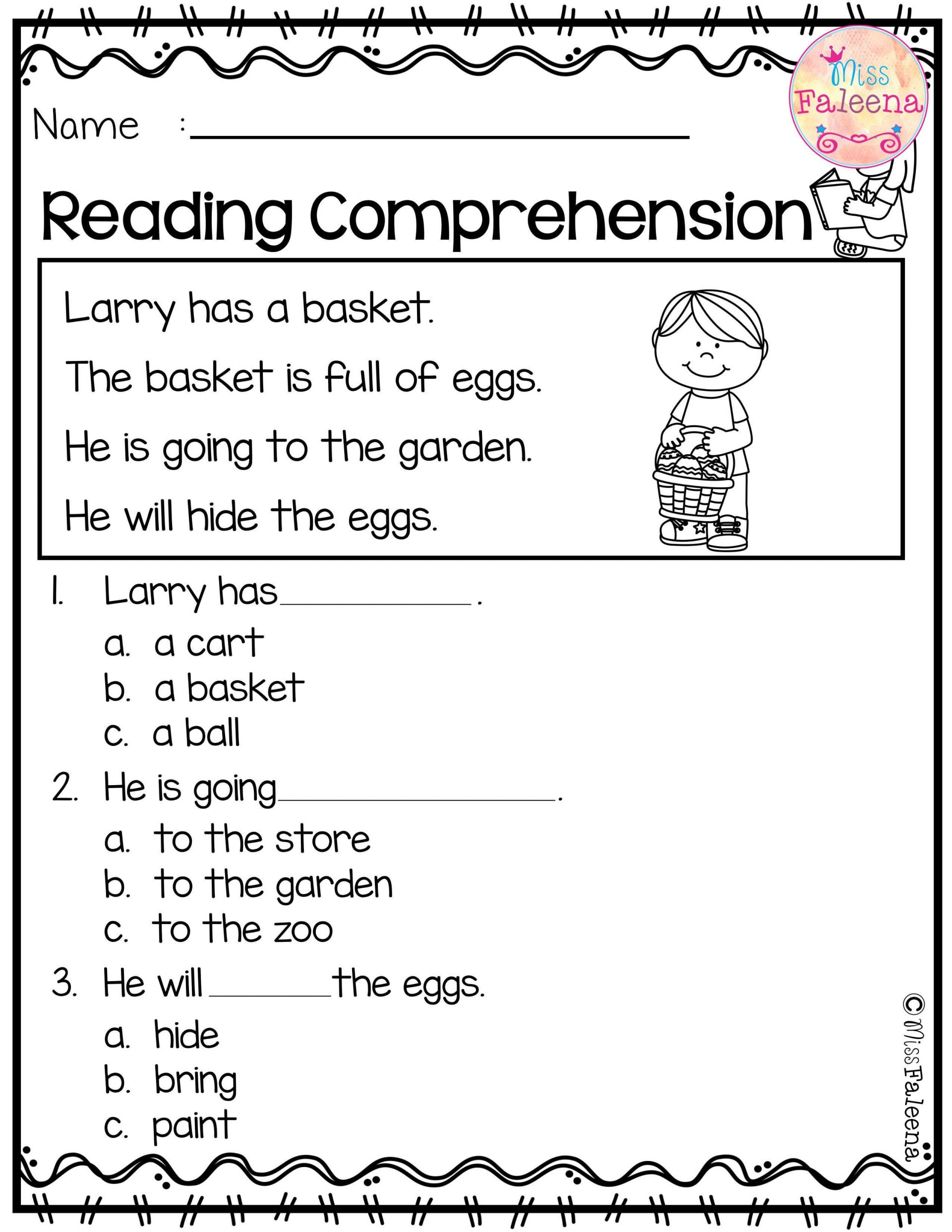 Reading Activities For Kindergarten Printable