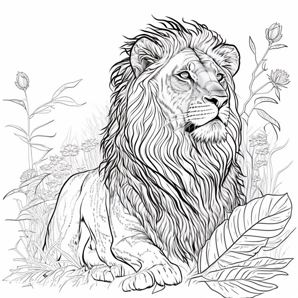 printable coloring pages lion